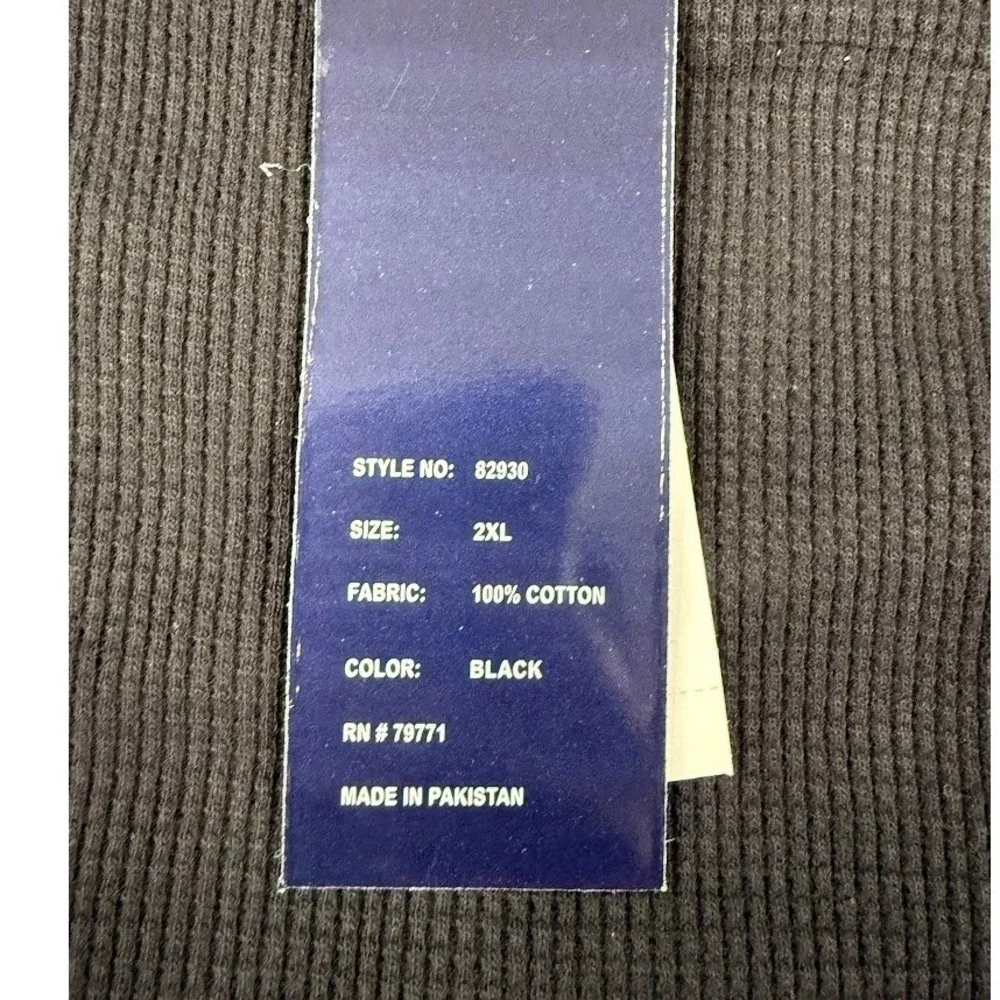 Vintage Jordan Craig Men's Black Thermal Long Sleeve‎ Crew Neck Shirt XXL NEW